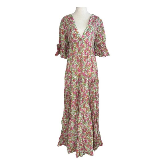 byTiMo Smock Tiered Floral Cotton Maxi Dress - Picture 2 of 7